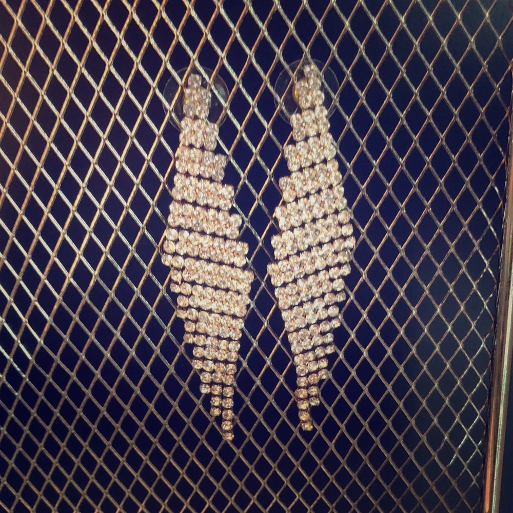 Geometric Drop Crystal Earrings